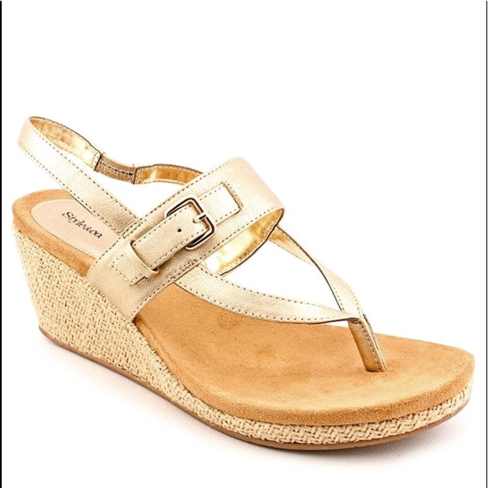 Gold details wedge Sandal by Style & Co 7.5